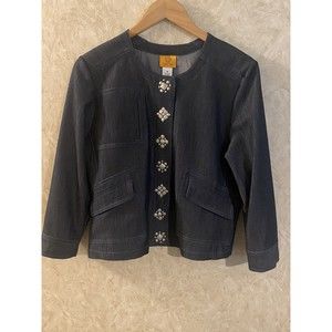 Ruby Rd Women's Denim Blazer / Jacket snap up size 10